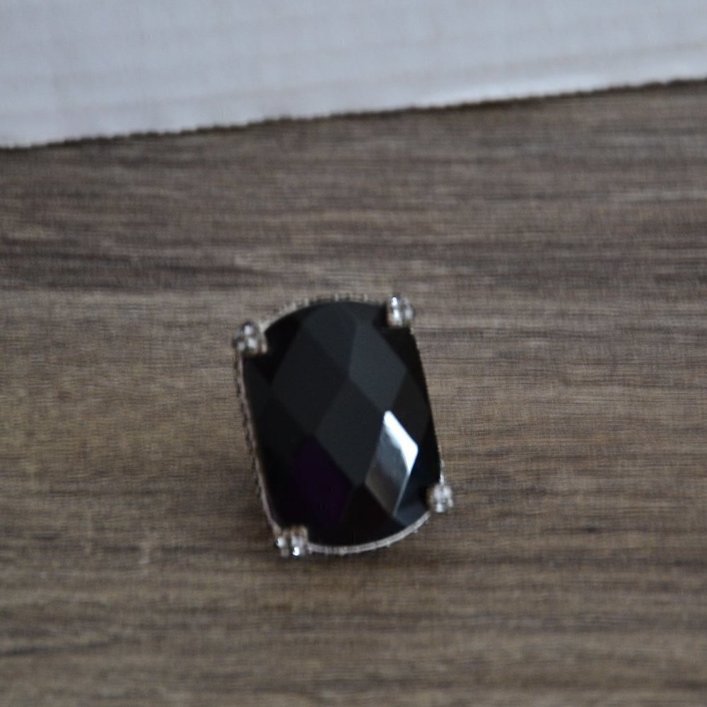 Black  Glass Statement Ring
